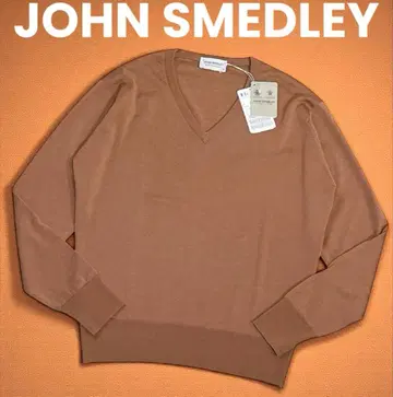 존스메들리 V넥 니트 S 브라운 계열 메리노울 새상품/하자품