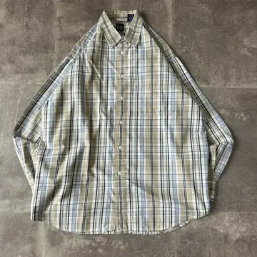 GAP 긴팔 셔츠 마드라스 체크 패턴 코튼 L