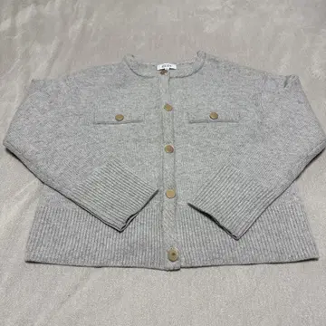 PLST 그레이 니트 가디건 M