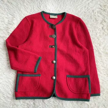 호주산 크리스마스 컬러 로리안 니트 빈티지 가디건