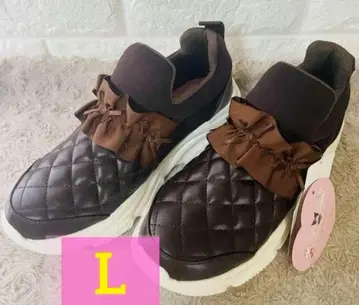 아오키 미사코 산리오 프릴 리본 스니커즈 헬로키티 시마무라 브라운 L