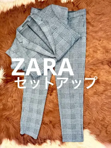 ZARA 트위드 셋업 수트 글렌체크 그레이