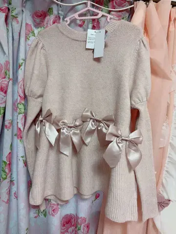 멜미 리본 니트 튜닉