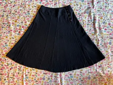 45rpm 융모 울 스커트 사이즈 2 다크 네이비