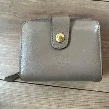 ILBISONTE 접이식 지갑 그레이 천연 가죽 일비종떼