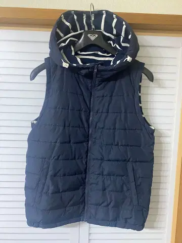 [ Ocean Pacific ] 후드 부착 다운 베스트 리버서블 네이비