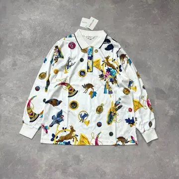 [ 미사용 ] 레오나르 피케 셔츠 긴팔 동물 애니멀