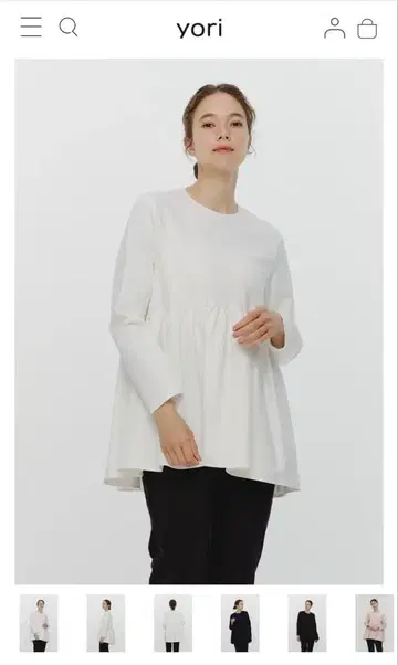 택 포함 새상품 yori 누쿠누쿠 개더 블라우스 화이트 36 2024년