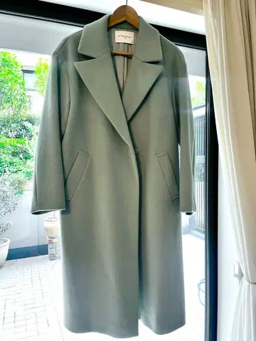 민트 그린 체스터 코트 롱 기장