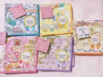 산리오 포장지 패턴 손수건 5개 세트