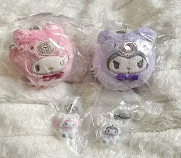 산리오 포근포근 스노우 마이멜로디 쿠로미 라떼 곰 봉제 인형 마스코트