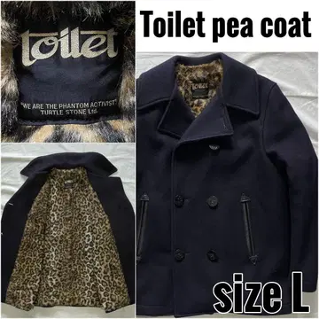 화장실 토일렛 울 코트 표범 무늬 이너 네이비 L
