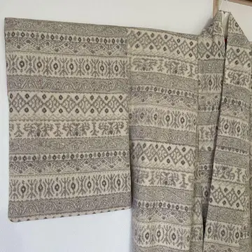 츠무기 직조 기모노 순수 실크