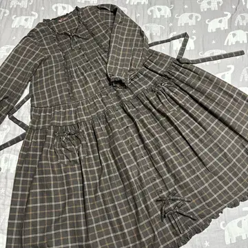 샤기 기모 타탄 체크 원피스