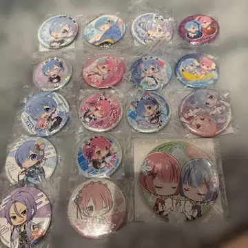 리제로 캔뱃지 세트 17개 렘 라무