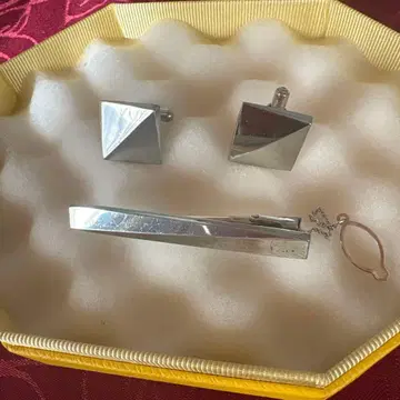 실버 은제 커프스 단추와 타이 바 세트