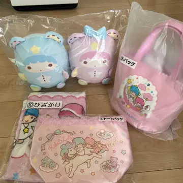 키키라라 봉제 인형 2개 세트와 백