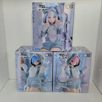 무료배송 Re: 제로 피규어 3체 세트 렘 에밀리아 라무 모후모후 팩