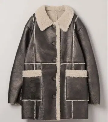 jeanasis 비건 가죽 보아 코쿤 코트