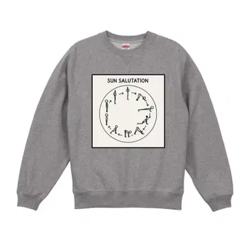 래글런 슬리브 크루넥 맨투맨 (파일 안감) XL 믹스 그레이