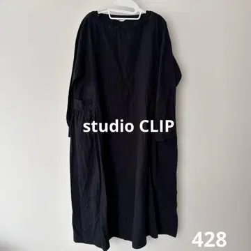 미사용 새상품급 스튜디오 클립 블랙 롱 원피스 긴팔