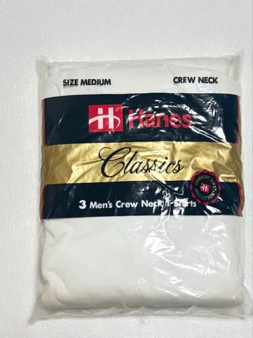 Hanes 클래식 3P 미개봉 새상품 크루넥 면 100%