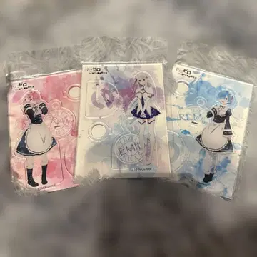 리제로 렘 라무 에밀리아 아크릴 스탠드 3개 세트