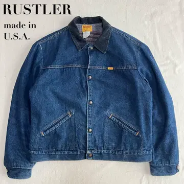 80s 90s USA제 RUSTLER 데님 자켓 담요 XL