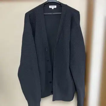 GLOBAL WORK 와플 편직 가디건 L 사이즈 다크 그레이