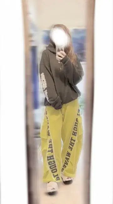 여성용 커브 맨투맨 와이드 팬츠 새상품급 거의 미사용