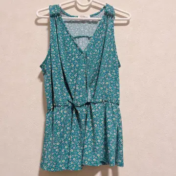 kaileigh 터콰이즈 꽃무늬 슬리브리스 튜닉