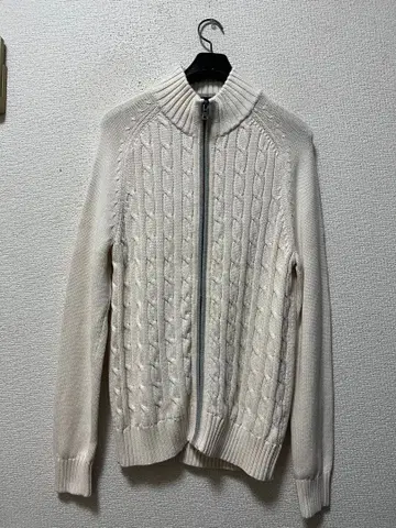 바나나리퍼블릭 코튼 드라이버 니트 / M 크림 x 그레이 스트레치