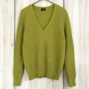 마가렛호웰 V넥 리브 스웨터 구형 택