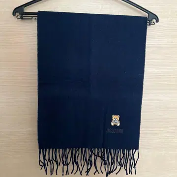 MOSCHINO 네이비 머플러 베어 프린트