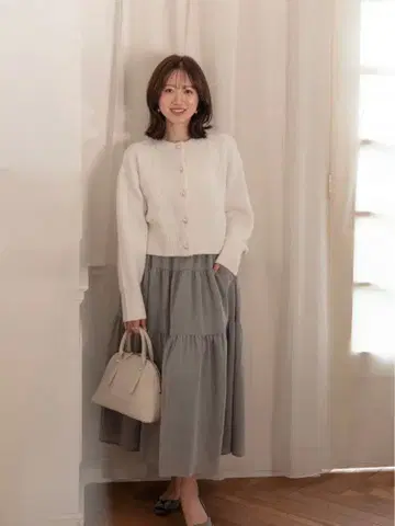 미사용 새상품 사다리 케이블 가디건 [리사이클 폴리에스테르] 메종 에셸