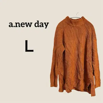 a.new day 터틀넥 니트 L 오렌지