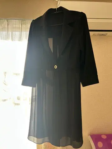 쉬폰 자켓 블랙 긴팔