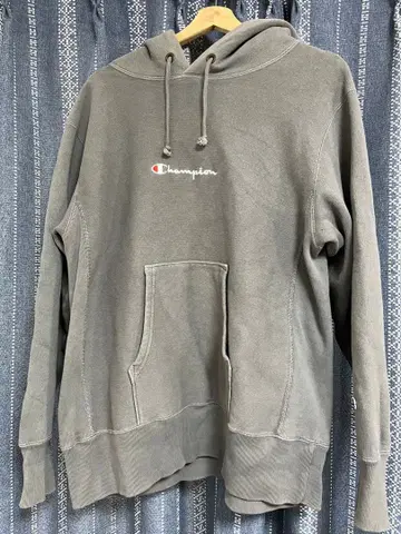 Champion 그레이 후드 부착 후드티