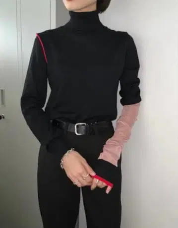 soduk 스도크 one long knit top black