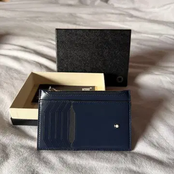 Montblanc 네이비 가죽 카드 케이스