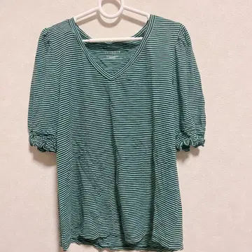 TALBOTS 스트라이프 퍼프 슬리브 T셔츠