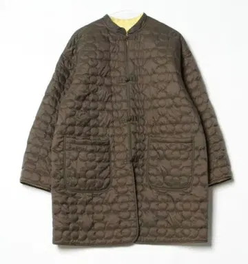 CHILD WOMAN 나일론 타프타 플라워 퀼팅 롱 코트