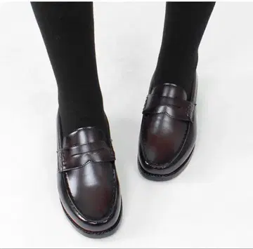 [PAFHL] 로퍼 학생 성인 학생 신발 중학생 통학 신발 다크 브라운