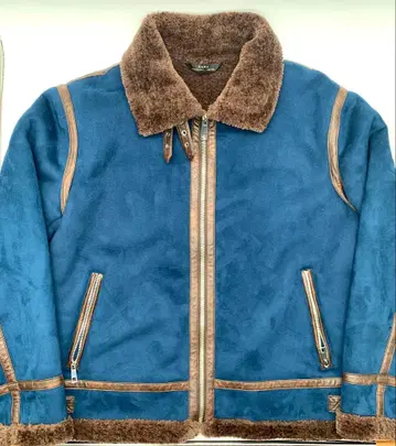 새상품급 ZARA 페이크 무스탕 플라이트 자켓 보아 블루 XL 상당