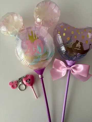 디즈니 손잡이 벌룬과 키링