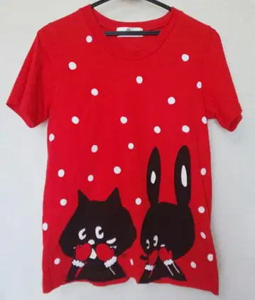 [ 즉시 구매 ] Ne-net 네넷 냐 뿅 티셔츠 빨간색 크리스마스 눈