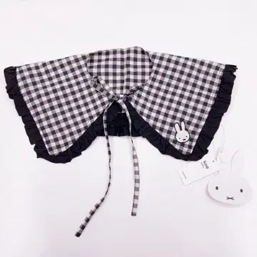 새상품 merry jenny 미피 깅엄 체크 탈부착 카라 블랙