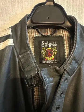 Schott 블랙 가죽 자켓 L 사이즈