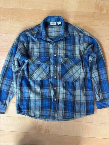 FIVE BROTHER 플란넬 셔츠 파랑과 그레이