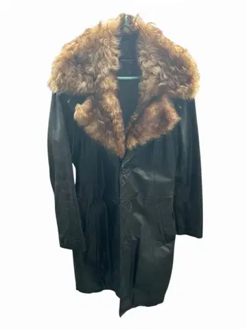 소가죽 블랙 가죽 롱 코트 탈부착 가능